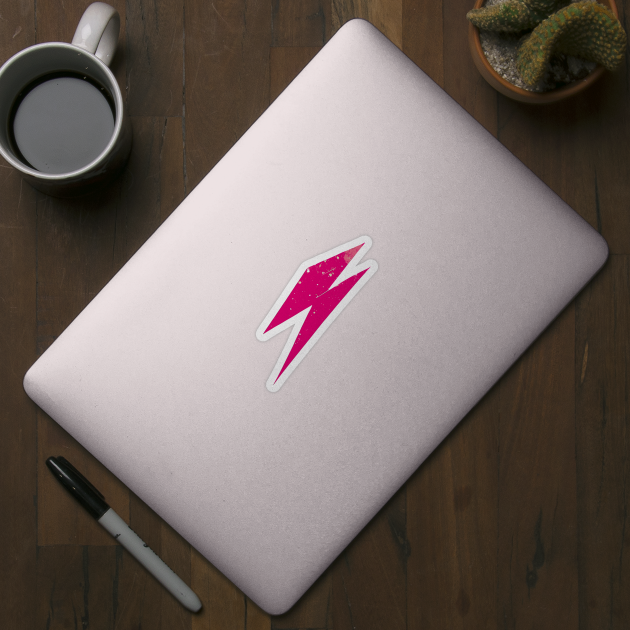 Street art vintage pink lightning bolt thunder by TomFrontierArt